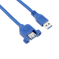 USB3.0 ke kabel sambungan panel-mount dengan kacang tertanam