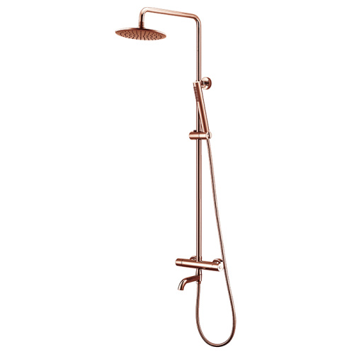 Brushed Nickel Rain Shower System With Handheld