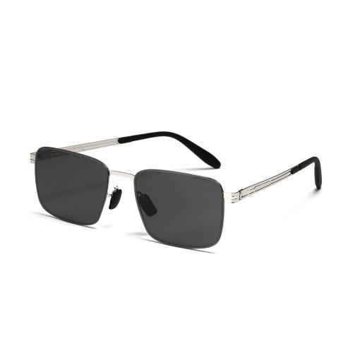 Cadre rectangulaire épais Punk Metal Sunglasses Ins Personnalité de la mode Nouvelles lunettes de soleil en Europe et aux États-Unis