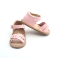 Sandálias de couro unisex de crianças de cores sólidas