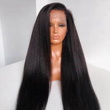 Wholesale Yaki Kinky Straight Hd Full Lace Frontal Wig Raw Brazilian Virgin Human Hair Transparent Swiss Lace Front Wig Vendor