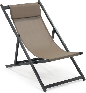 Modern Garden Lounge Chair - Metal Steel Frame Textile Outdoor Chair