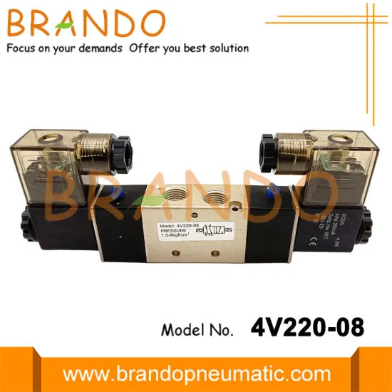 4V220-08 1/4'' Double Solenoid Pneumatic Valve DC24V AC110V