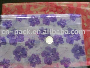transparent color Double-zipper Jumbo Vacuum Bag printing
