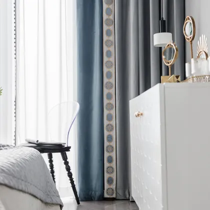 Velvet patchwork curtain fabric