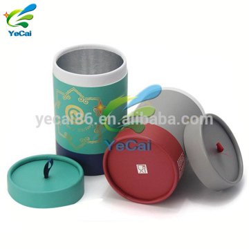 Yecai food cardboard paper tube packaging box aluminium-coated coffee paper tube with seal lid