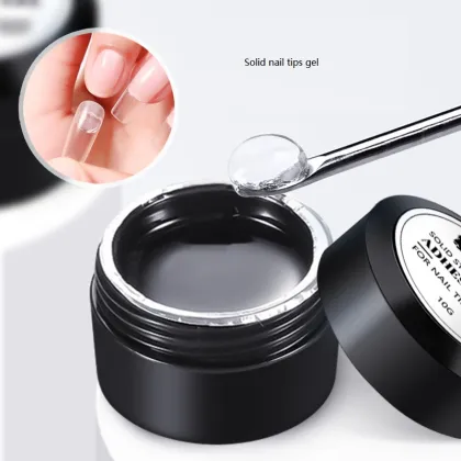 Solid Manicure Adhesive Gel - No Damage Nail Phototherapy Polish & Press-On Nails Glue