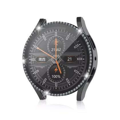 Luxury Watch Protection Film and Bling Diamond Case for Samsung Galaxy Watch 4/5 44mm 40mm