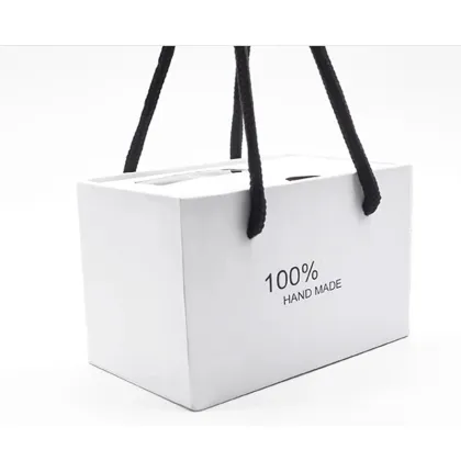 White Gift White Necktie Box With Handle