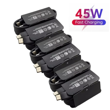 45W 5A Super Fast Charge USB C Cable for Samsung S22 S21 S20 Note 20 S24 Ultra