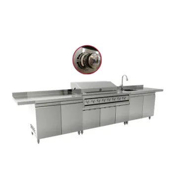 Backyard Kitchen Hog Lamb Beef Barbeque Large Grill Rotisserie Customized BBQ Cabinet