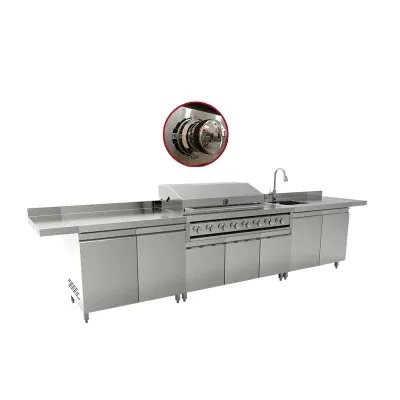 Backyard Kitchen Hog Lamb Beef Barbeque Large Grill Rotisserie Customized BBQ Cabinet