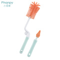 Silicone Milk Bottle&Nipple Brush Set-Orange