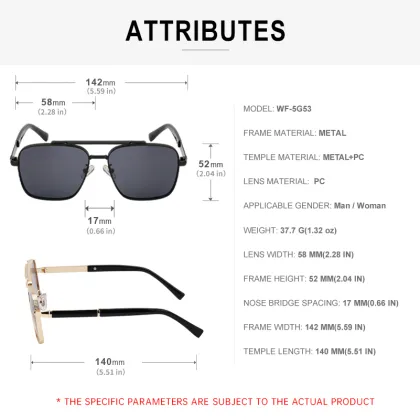 Partagas High Quality Double Bridge UV400 Sunglasses