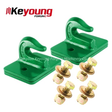 G70 Forged Steel Bolt-On Grab Hook 3/8" - Tractor Bucket Attachment in Various Colors