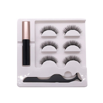 Set di 3 paia: ciglia magnetiche da 6 mm e kit eyeliner
