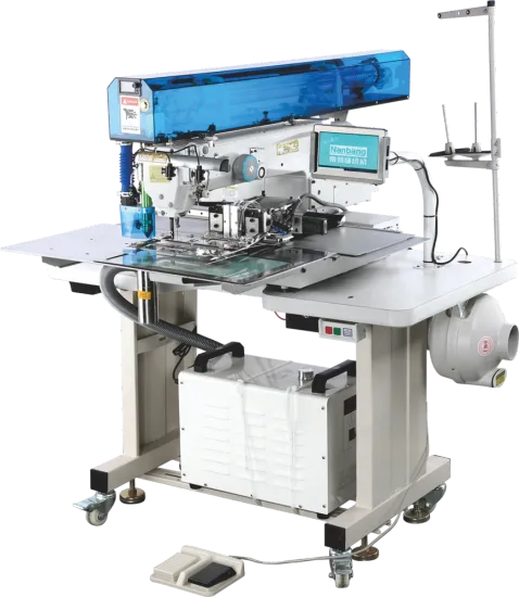 Computer laser open pocket pattern sewing machine