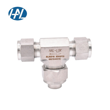 Custom 316 Stainless Steel High Pressure 3000psi Ferrule Gas T-type Filter