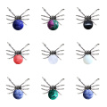 Gemstone 16MM Ball Antique Silver Spider Pendant (47x40mm) for DIY Making Jewelry