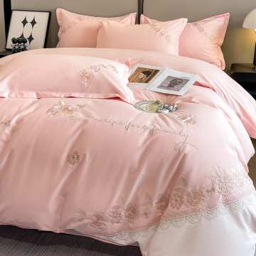 Wholesale Queen Size Egyptian Cotton Bed Sheets with Embroidery
