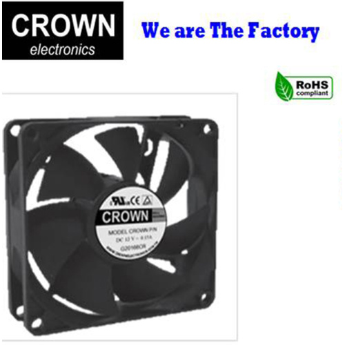 Crown 12V 8025 Flujo axial DC Ventilador de enfriamiento