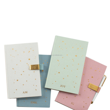 A6 Linen Hardcover Journal: Custom Printed Personalized Logo Notebook