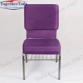 Cheap stackable thickened metal church chairs for hotels