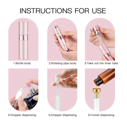 8ml Travel Perfume Atomizer Refillable Mini Cologne Spray Bottle