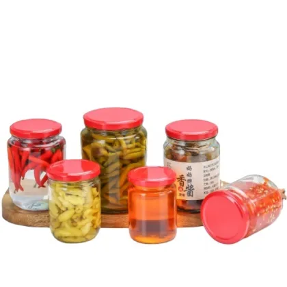Large Variety of Empty Clear Food Storage Bottles and Jars for Salad, Sauce, Chutney, Canning, and Jam