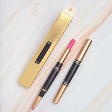 Benutzerdefiniertes Logo 2-in-1 Matt Golden wasserdichte Lippenstift &amp; Lippenstift