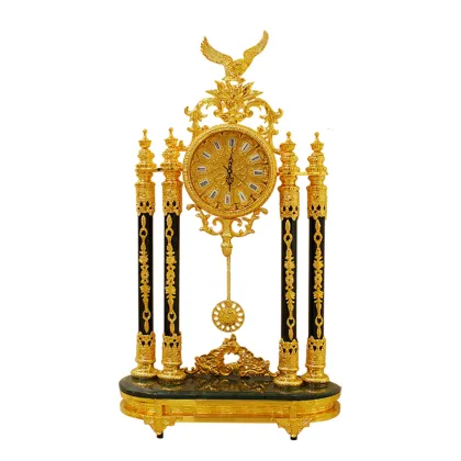 Copper Table Clock - Crystal Desk Clock Golden Home Decor