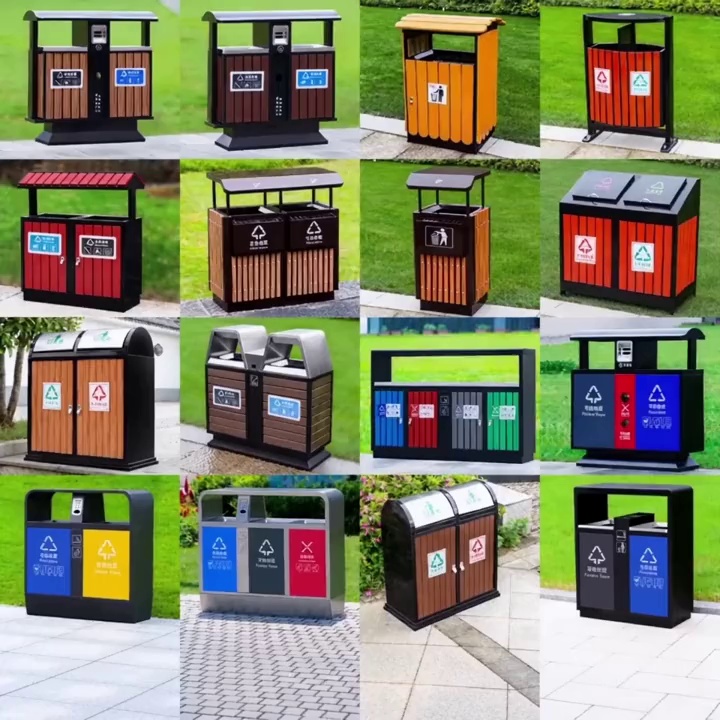 Eco-Friendly Metal Garbage Bin for Commercial Zones