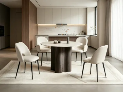 Elegant Round Sintered Stone Dining Table