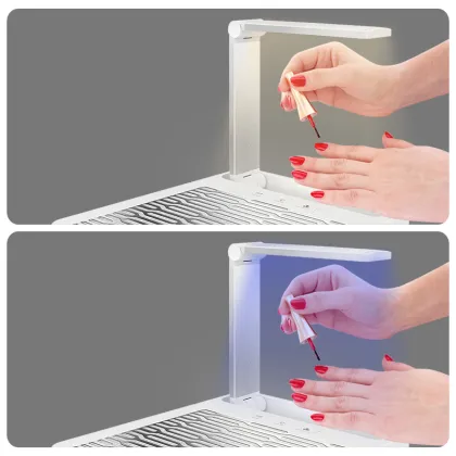 Luxury Nail Tech Dust Collector: Silent Nail Dust Vacuum with Lamp for Acrylic Nails