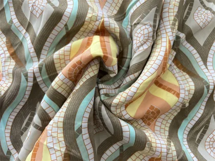 Good Drape Effect Print SPH Twill Broken Fabric