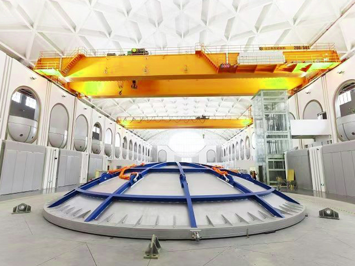 Eurocrane heavy-duty overhead crane handling large aerospace composite components in manufacturing workshop