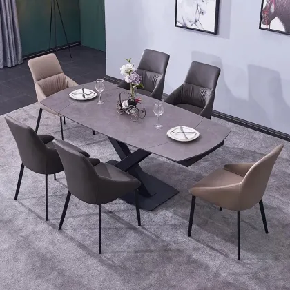Stone Extendable Multifunctional Long Narrow Dining Table