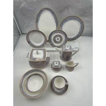 Household ceramic tableware sets