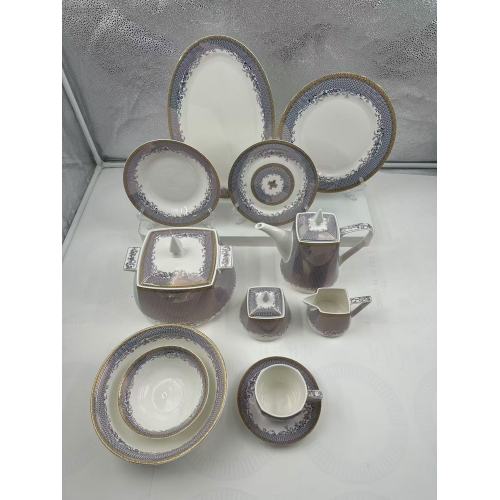 Household ceramic tableware sets