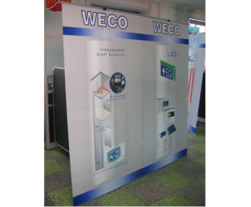 Trade Show Steady Plastic Steel, L - Banner Display Stands With 150 / 180 * 240cm