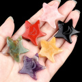 Gemstone 30mm Smiling Starfish Pendant & Ornament for Home Decoration Handmade Craved Stone Solar