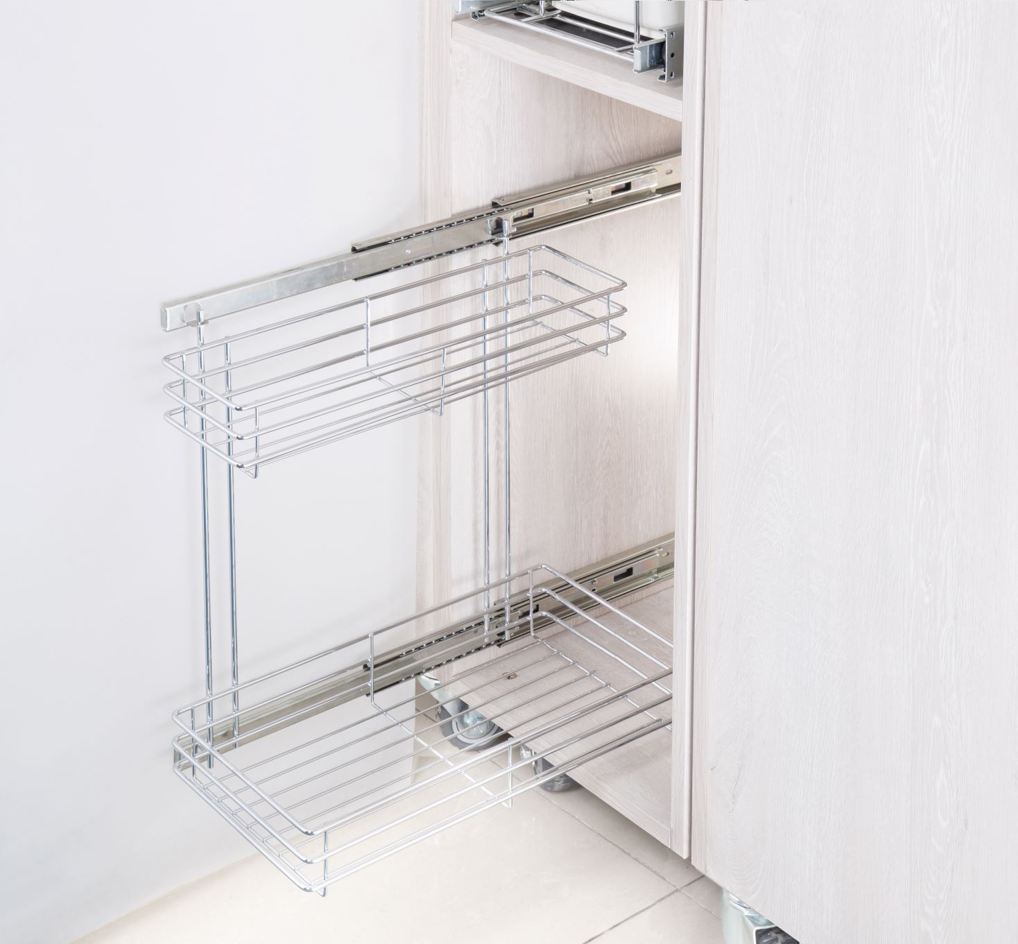 sliding stainless steel built in storage modular cabinet pull out kitchen baskets with solf-closing slide