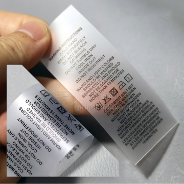 Wholesale Custom Transparent Soft Clothing Care Stickers with Logoscreen Printing for Swimwear