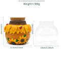 Yellow Sunflower Glass Jar