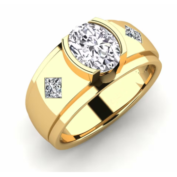 Anillo para hombre con diamantes cultivados en laboratorio de oro de 18 quilates