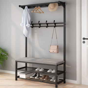 Metal Shoe Rack with Coat Hanger for Hot Sale Clothes and Shoes