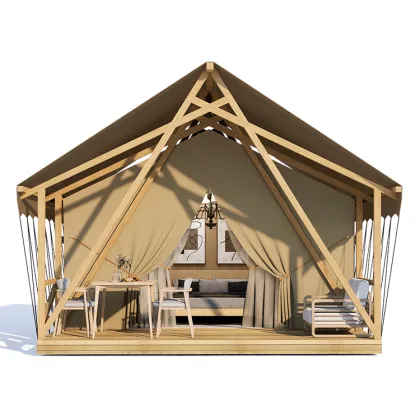 Outdoor Wooden Canvas Hunting Tent