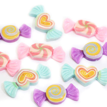 Hot Selling Kawaii Heart Candy Resin Cabochon Flat Back Beads For Handmade Craft Decor Beads Charms Room Ornaments Spacer