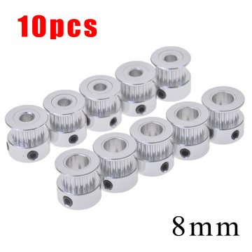 10pcs GT2 20Teeth Timing Pulley 20 Teeth 5/6.35/8mm Bore Dia For 3D Printer GT2-6mm Open Timing Belt 3D Accessories