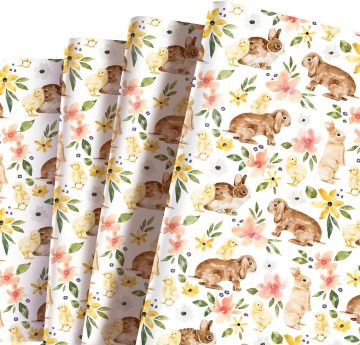 Spring Colorful Easter Chick Telur Bunny Pola Kertas Pembalut